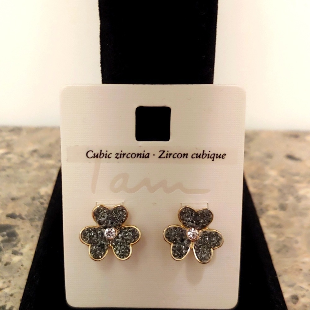 Gold and Silver Flower Earrings